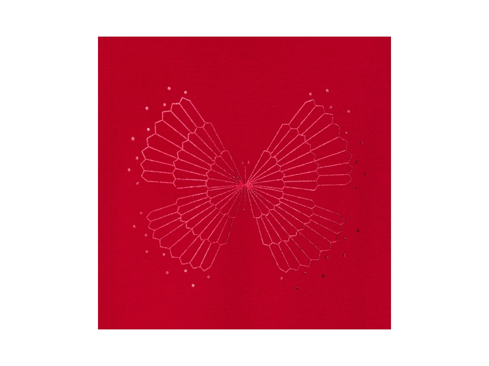 T-shirt dolcevita rossa con motivo paillettes per bambina 2