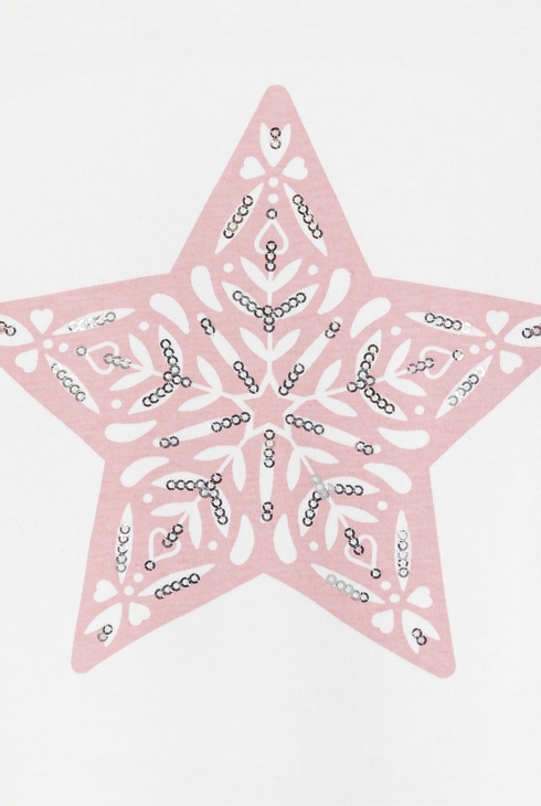 Girl's white star T-shirt 2