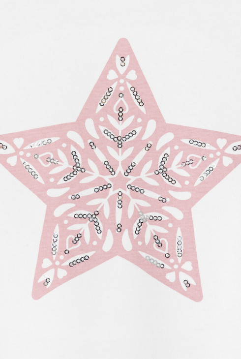 Weißes Sternen-T-Shirt für Mädchen 2