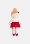 Poupée souple velours rouge bébé fille