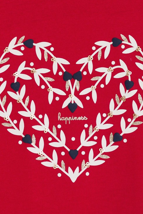 T-shirt motif cœur rouge Fille 2
