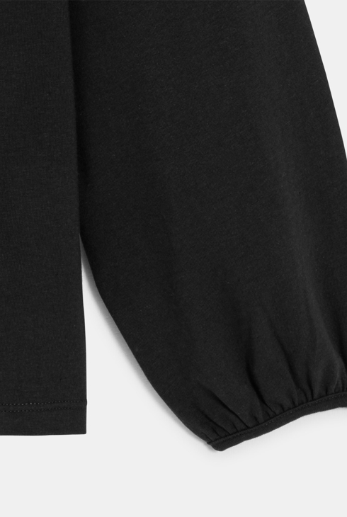 Schwarzes T-Shirt mit Paillettenmuster für Mädchen 2