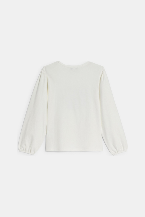 Weißes T-Shirt mit Paillettenmuster für Mädchen 2