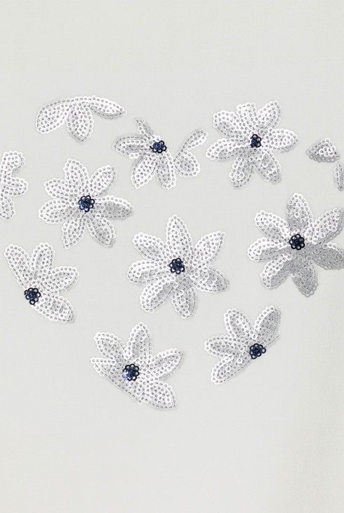 Girl's white T-shirt with sequin motif 2