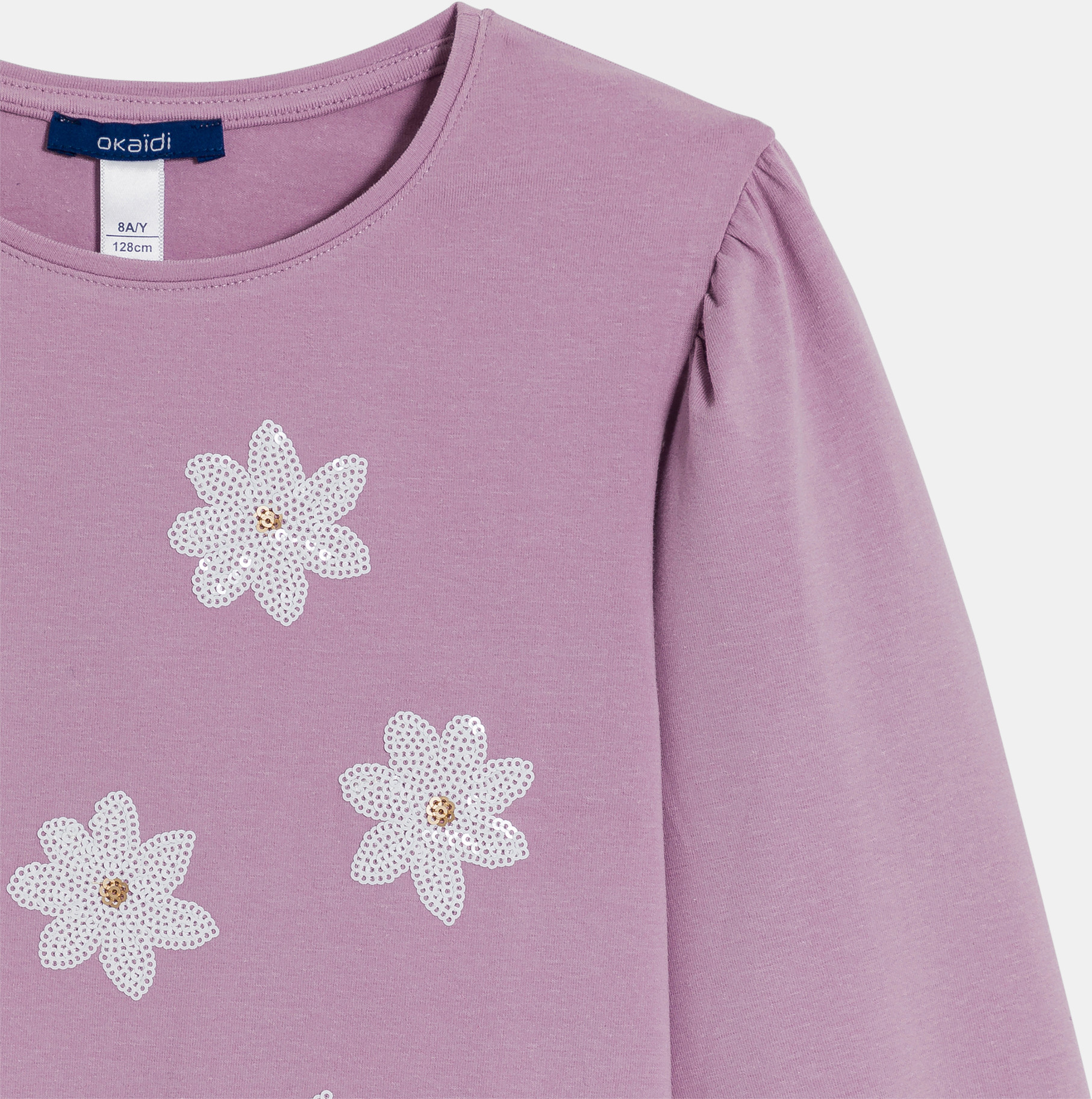 T-shirt motif en sequins mauve Fille 2