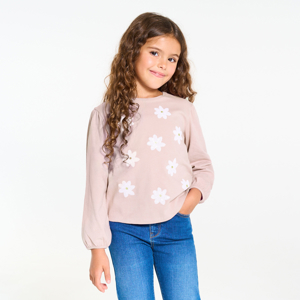 T-shirt motif en sequins rose pastel Fille 1