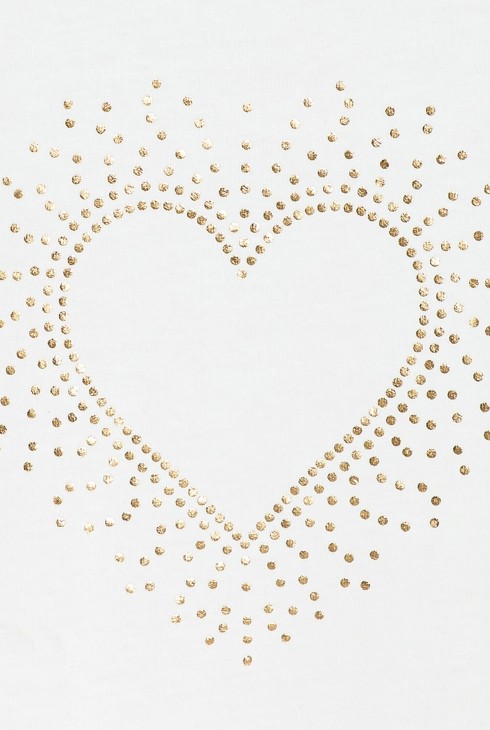 Samarreta estampat cor daurat blanc nena 2