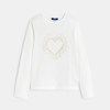 T-shirt motif cœur doré blanc Fille