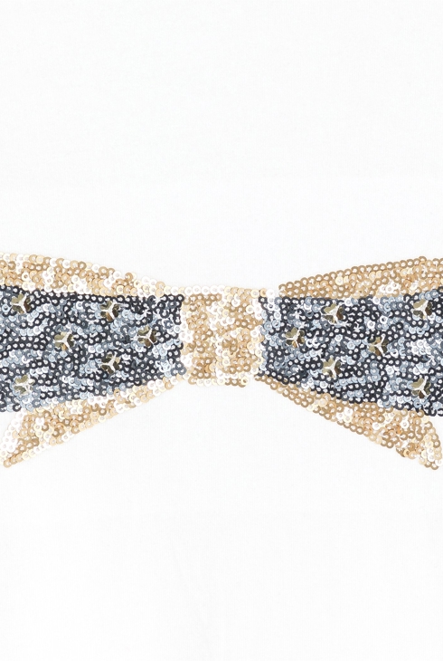 Girl's white sequin T-shirt 2