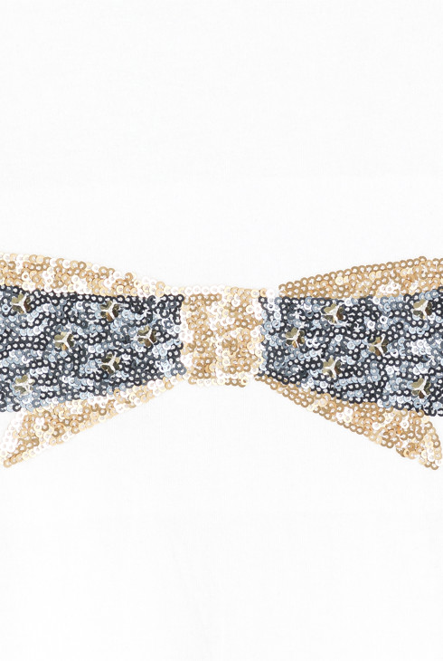 Girl's white sequin T-shirt 2