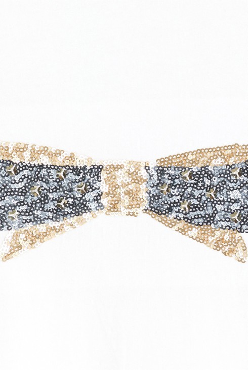 Girl's white sequin T-shirt 2