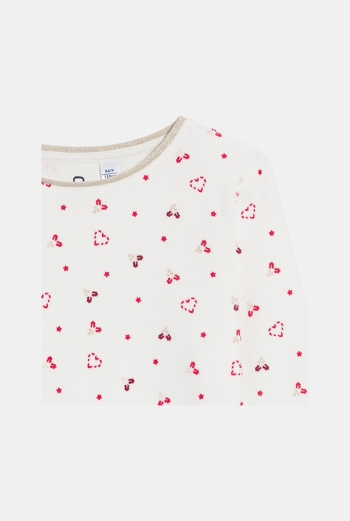 Pyjama 2 pièces en velours blanc Fille