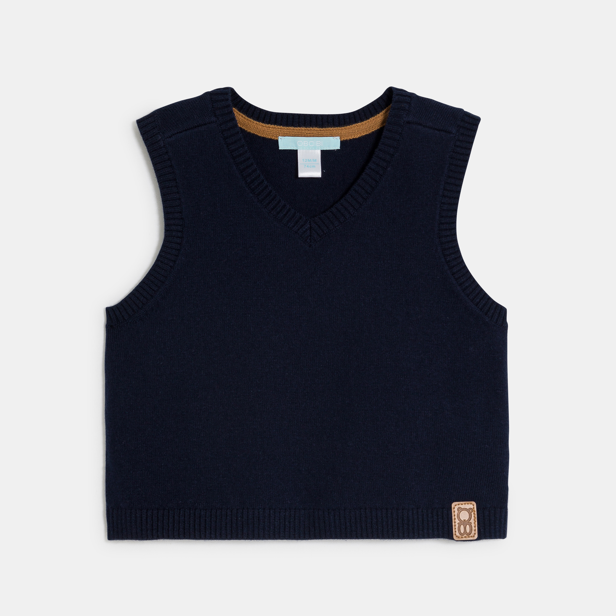 Baby boy's blue knitted sleeveless jumper Okaïdi & Obaïbi Baby boy's blue knitted sleeveless jumper Okaïdi & Obaïbi