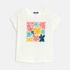 T-shirt à fleurs blanc Fille