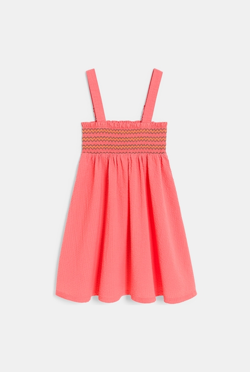 Robe à bretelles rose corail Fille