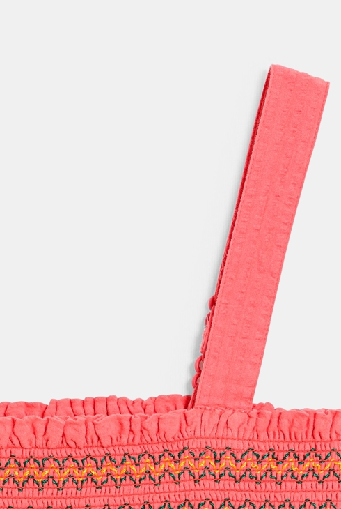 Robe à bretelles rose corail Fille