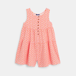 Girl's orange daisy print playsuit 1