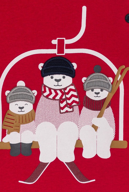 Rotes Sweatshirt aus Fleece mit Bärenmotiv Kleinkind Junge 2