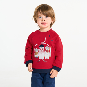 Baby boy's red bear fleece sweatshirt 1