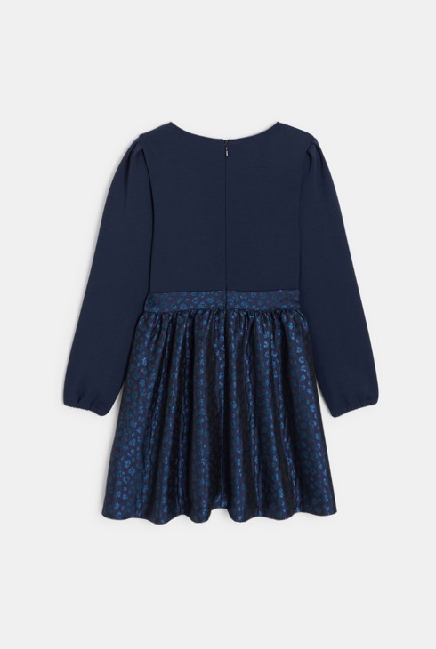 Vestit elegant bimatèria blau marí nena 2