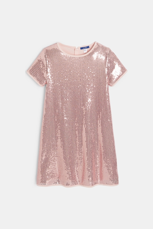 Robe en sequins rose Fille