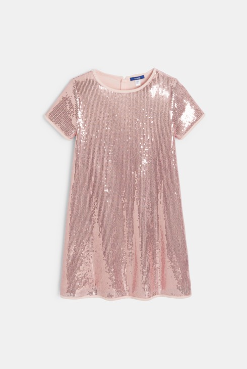 Robe en sequins rose Fille 2