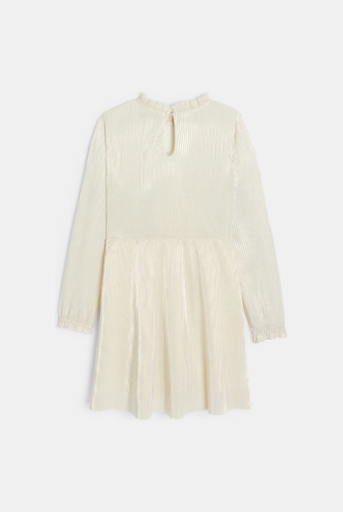 Robe de fête plissée couleur dorée Fille