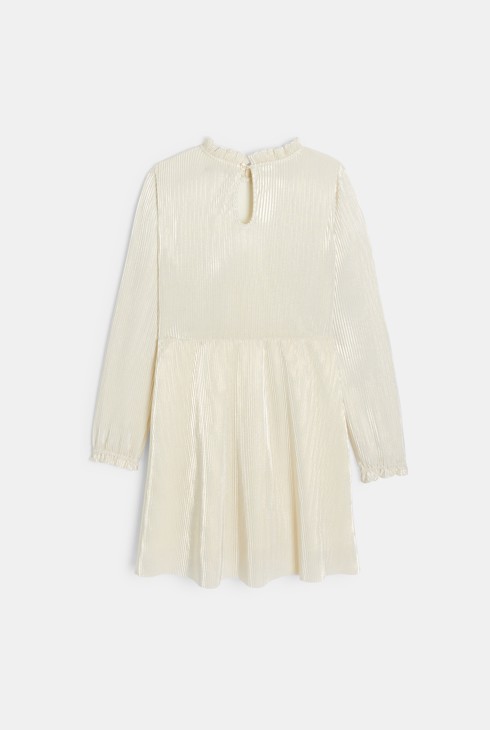 Festliches goldfarbenes Plisseekleid für Mädchen 2