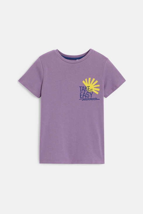 Boys purple reversible motif T-shirt 1