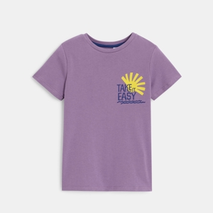 Boys purple reversible motif T-shirt 1