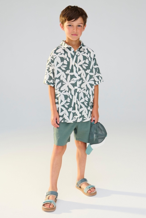 Bedrucktes Hemd in Khaki für Jungen 2