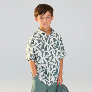 Boy's khaki printed shirt 1