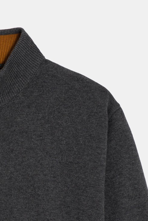 Jaqueta de coll alt amb cremallera gris fosc nen 2