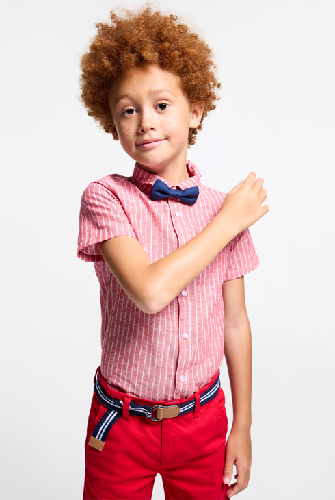 Chemise rayée rouge Garçon