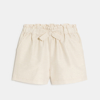 Short pailleté taille haute beige Fille