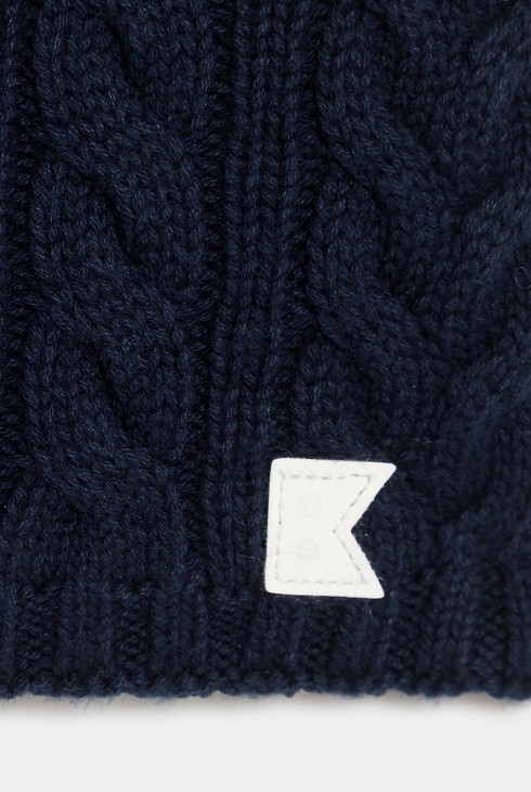 Boy's navy blue cable-knit snood 2