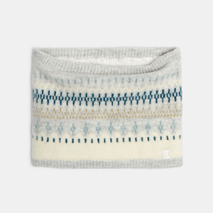 Snood grigio con motivo scandinavo per bambina 1