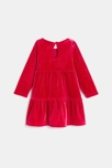 Robe velours fête rouge bébé fille 3