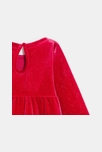 Robe velours fête rouge bébé fille 4