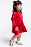 Robe velours fête rouge bébé fille 5