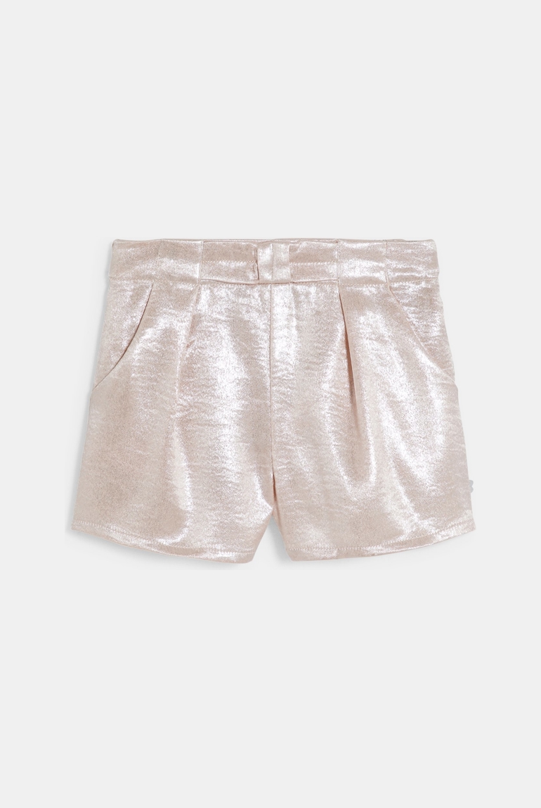 Short chic lamé gris bébé fille 1