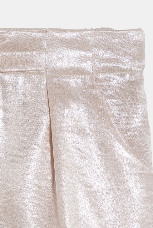 Short chic lamé gris bébé fille
