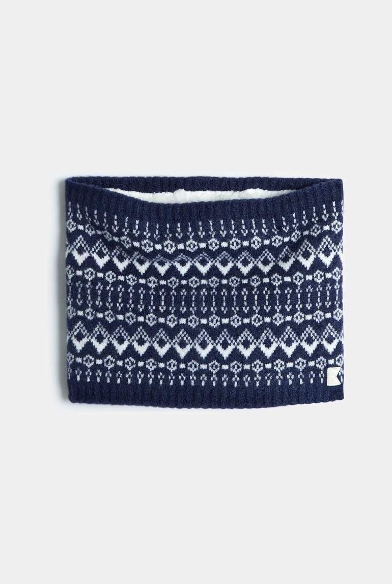 Snood motif scandinave bleu marine Garçon 1