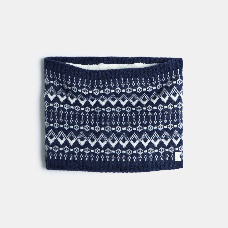 Marineblauer Snood mit skandinavischem Motiv für Jungen