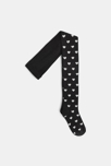 Collants en tricot motif petits cœurs noir Fille