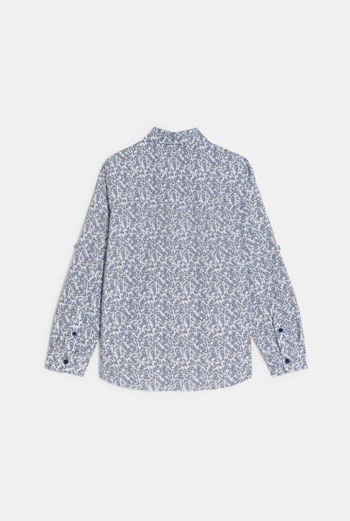 Grijs overhemd met print en vlinderdas voor jongens 2