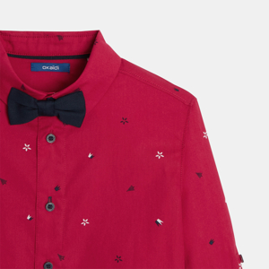 Chemise à motif rouge + nœud papillon Garçon