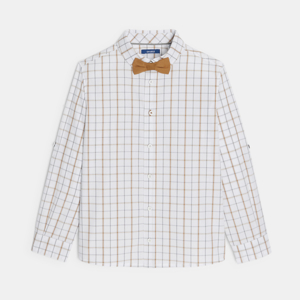 Boy's checked shirt + bow tie 1