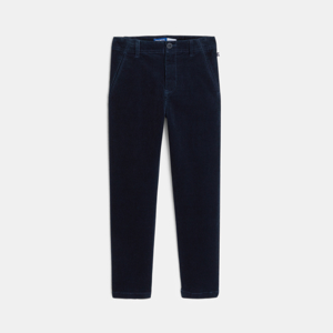 Pantalon chino slim en velours bleu marine Garçon 1