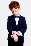Veste de costume en velours bleu marine Garçon 5